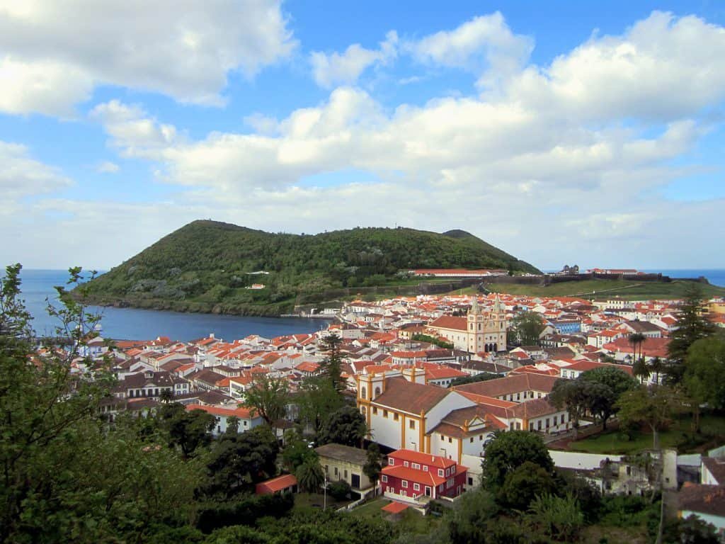 Beeld van de stad Angro do Heroismo in Portugal.