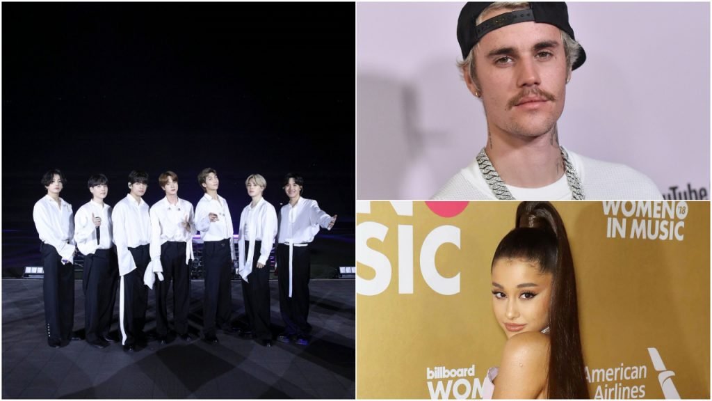 BTS, Justin Bieber, Ariana Grande