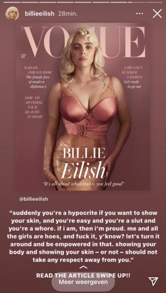 Billie Eilish instagram story