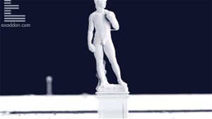 Bedrijf print minuscule replica van legendarisch beeldhouwwerk