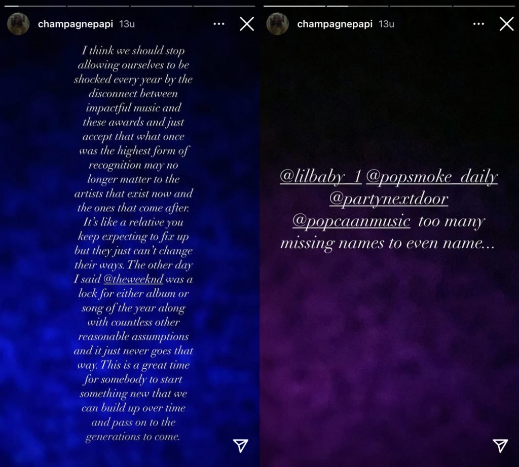 Drake Instagram Story