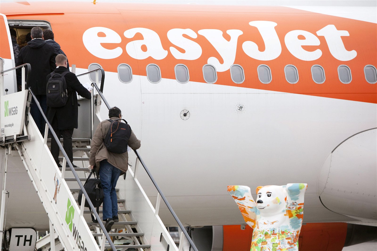Een vliegtuig van low cost-maatschappij EasyJet is geland.