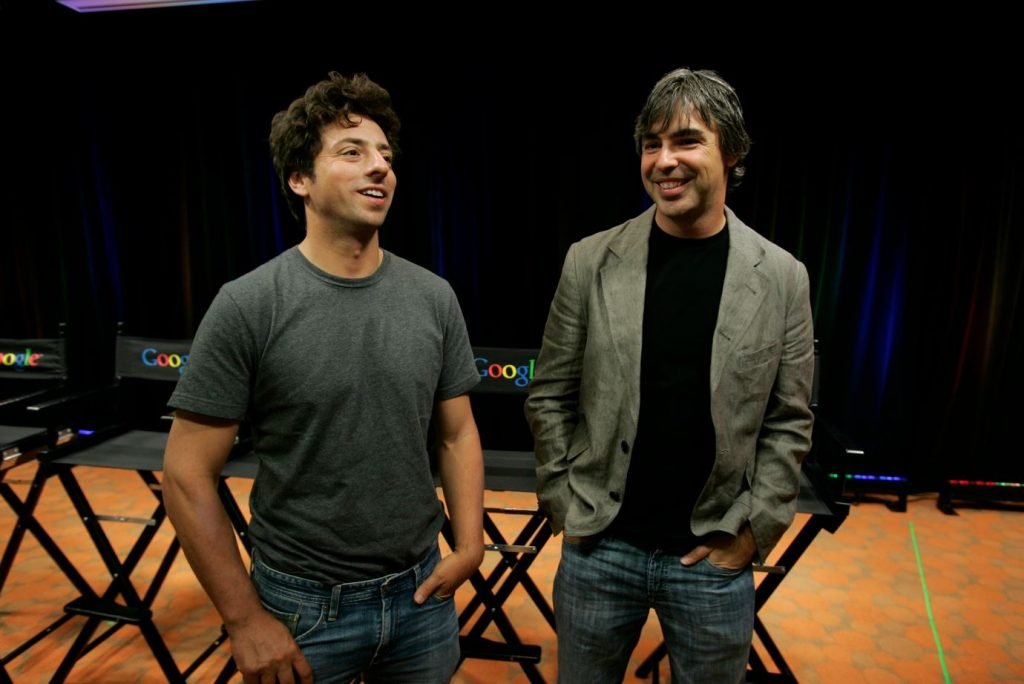 Les fondateurs de Google Sergey Brin et Larry Page en 2008.