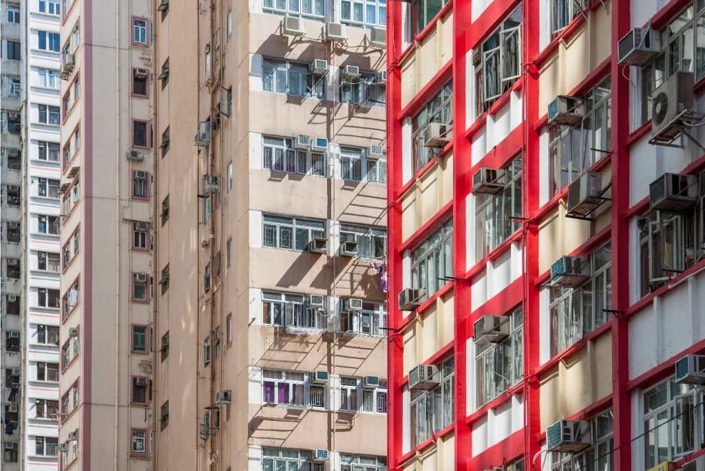 Appartementsgebouwen in Hongkong