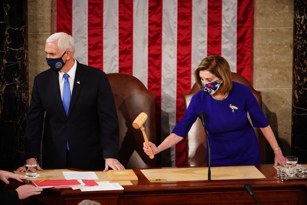 Vicepresident Mike Pence en House Speaker Nancy Pelosi