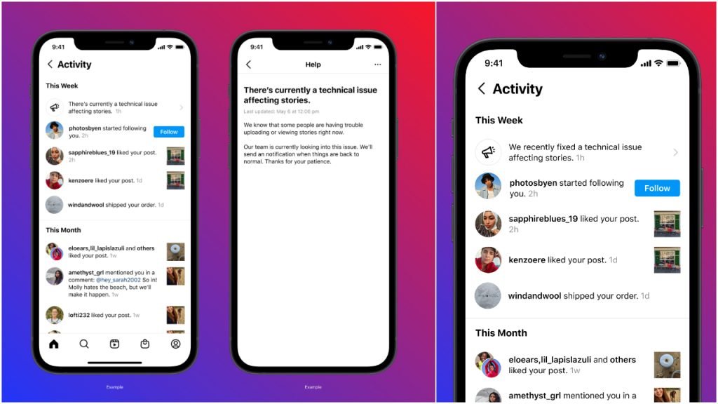 Instagram storingen melding