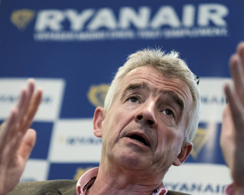 Ryanair-CEO Michael O'Leary. EPA-EFE/OLIVIER HOSLET