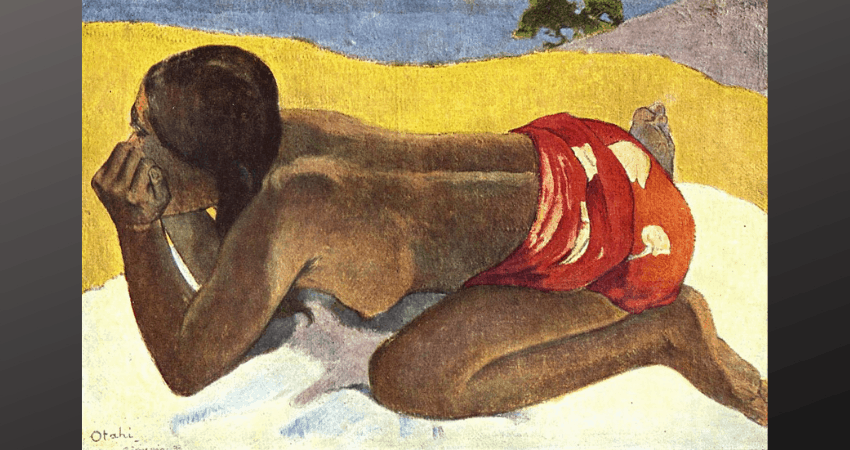 Een zwarte vrouw op een schilderij.