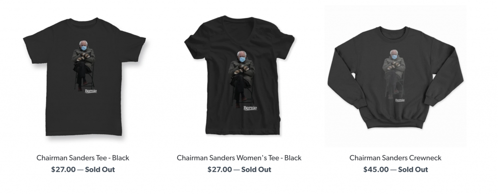 Bernie Sanders meme merch