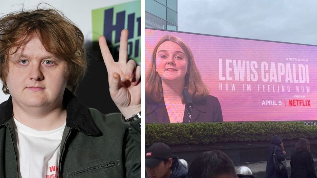 Lewis Capaldi has “swapped” with young Liz Truss in a hilarious billboard for a Netflix documentary