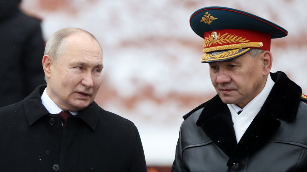 Vladimir Poetin Poutine Sergei Shoigu Sergueï Choïgou Rusland Russie 2024