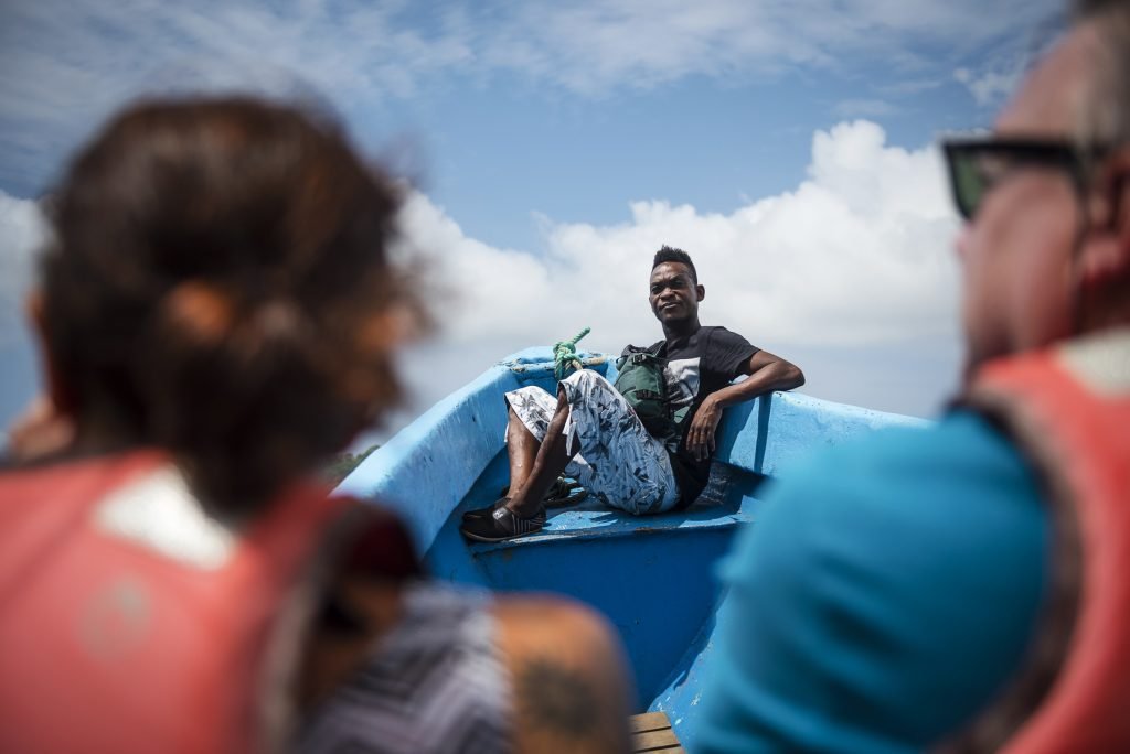 Sao Tomé en Principe - Boot richting evenaarspunt