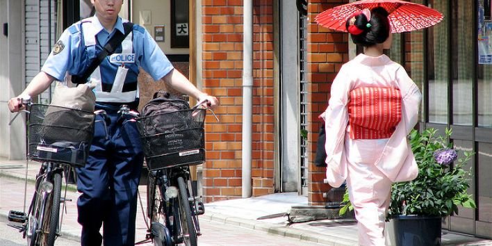 japan police geisha woman