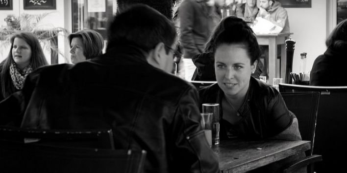 couple cafe bar restaurant drink conversation talk date