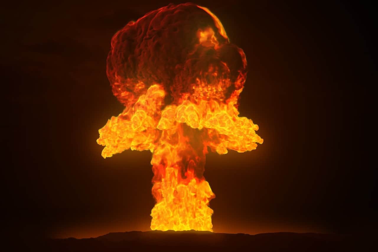 Een explosie van een kernbom