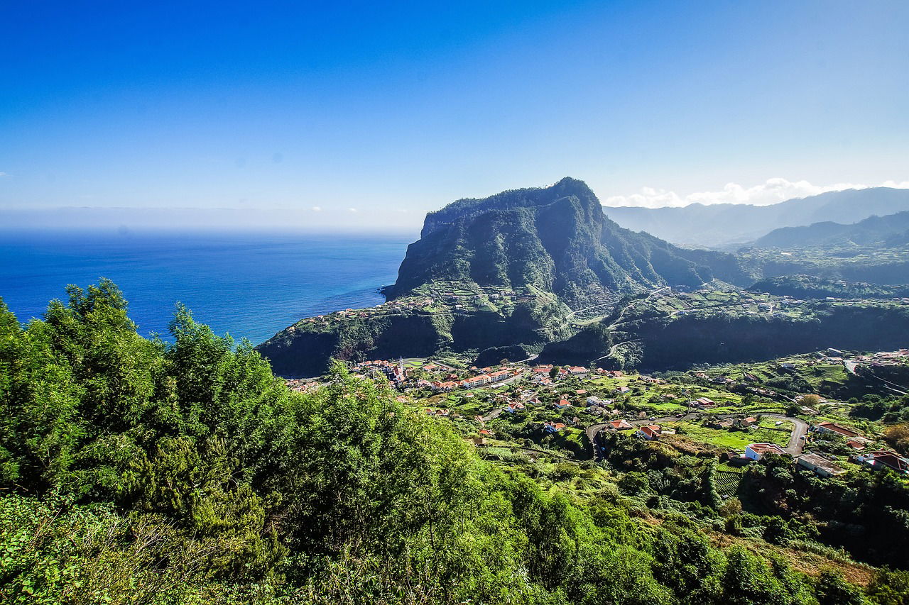 Portuguese firefighters battle forest fires in Madeira